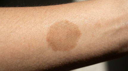 Fototapeta premium Close up of a large brown birthmark on human skin