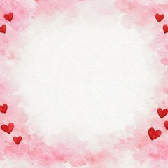 Watercolor Heart Frame with Copy Space