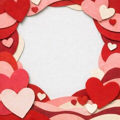Paper Heart Frame Border Background