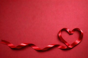 Red Satin Ribbon Heart Background