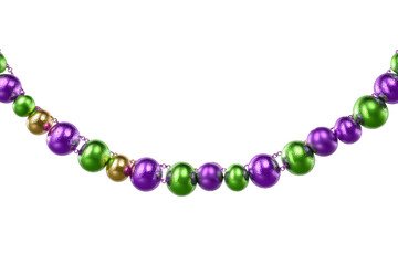 Mardi Gras beads isolated on transparent background.