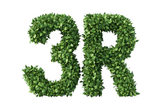 Eco friendly 3R concept with green leaves
