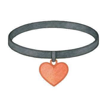 PNG Heart pendant leather choker