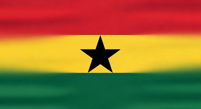 National flag of Ghana isolated on blurred background