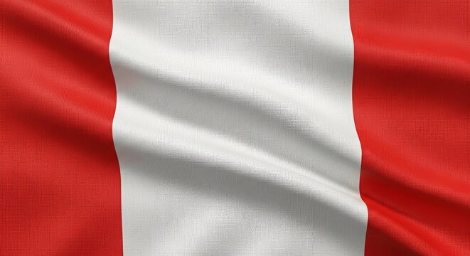 Peruvian flag waving peacefully in the wind