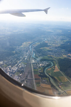 Killwangen village, Wurenlos and the Limmat River, Switzerland