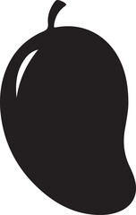 Fototapeta premium Mango Silhouette on White Background
