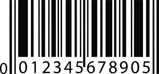 Barcode with Numbers and Black Bars.
