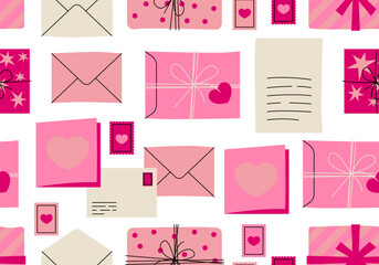 Love letters in envelopes. Valentines day. Valentines Day Envelope Mail, Red Heart, Valentine's Letter, Wedding Love