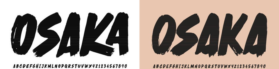 Lettering font isolated on background. Texture alphabet in street art and graffiti style. Grunge and dirty effect. Vector brush letters. © siti