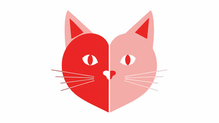 Two toned Cat Face Illustration