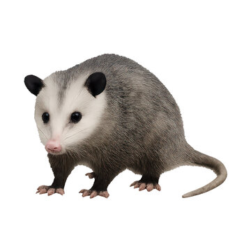 PNG Realistic opossum animal illustration.