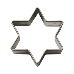PNG Metallic star-shaped cookie cutter