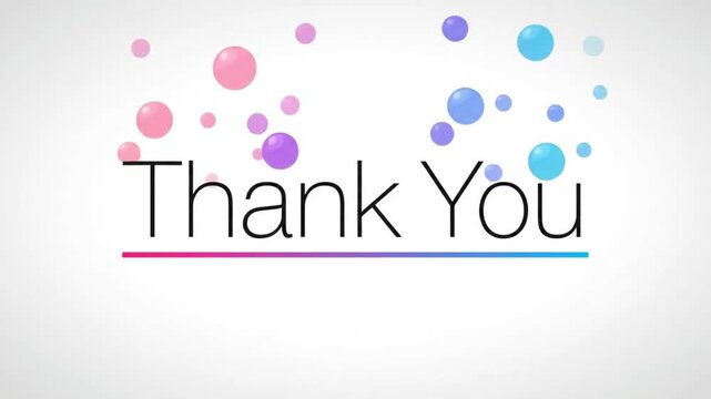 A clean and minimalist motion graphics animation displaying the text "Thank You" in a thin, modern font. 