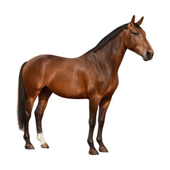 PNG Elegant brown horse standing gracefully.