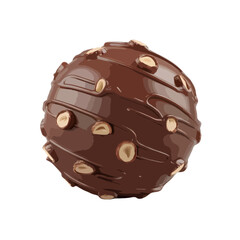 Delicious chocolate hazelnut truffle isolated on white background, Vector, illustration