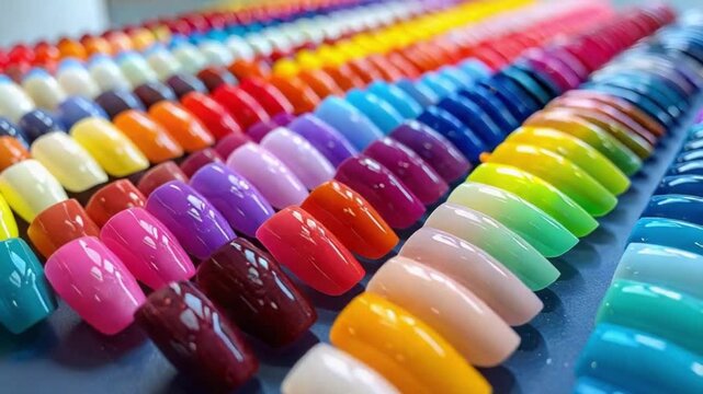 Vibrant Manicure Nail Polish Color Palette Samples Display