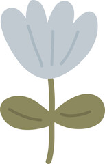 Fototapeta premium Flower Bloom With Leaves Cartoon