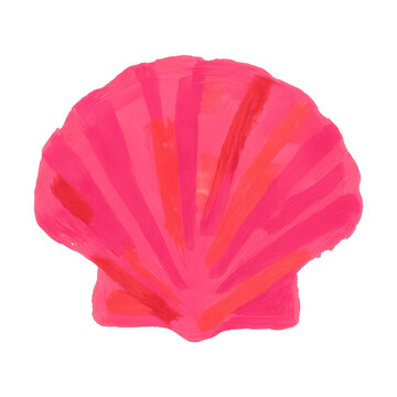 PNG Vibrant pink seashell illustration