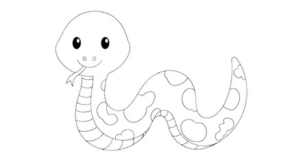 Naklejka premium Cute cartoon snake with smiling face and colorful patterns on body