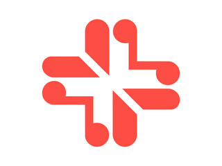 Obraz premium Red abstract geometric shape logo design