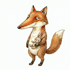 red fox isolated on white