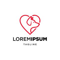 heart shape dog love pet care and animal protection identity