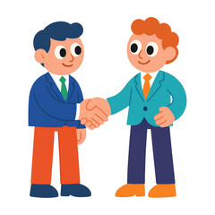 Obraz premium PNG Colorful handshake cartoon illustration.