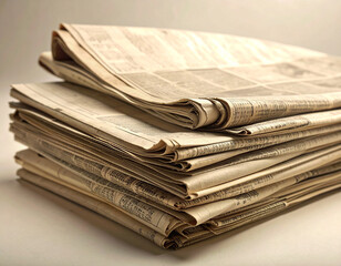 古い新聞の束/stack of old newspapers