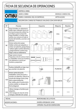 Ficha secuencia de operaciones- camisa