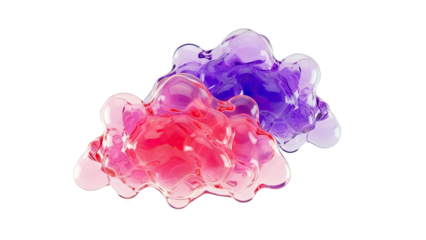 Pink and Purple Abstract Gel Droplets