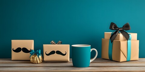 Mustache mug and gifts for Father's Day.