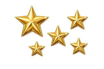 Fototapeta premium Golden stars rating ranking quality award success achievement symbol on transparent background