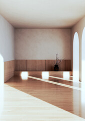 Large luxury modern bright interiors Living room mockup illustration 3D rendering Digitally Generated Image