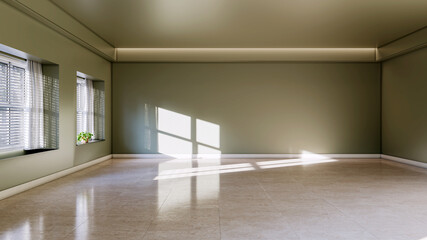 Large luxury modern bright interiors Living room mockup illustration 3D rendering Digitally Generated Image