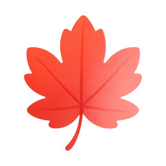 Naklejka premium PNG Vibrant red maple leaf illustration.