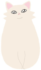 Obraz premium Cute hand drawn cat character illustration on white background