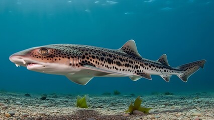 Colorful fish swimming underwater near coral reefs in the blue ocean