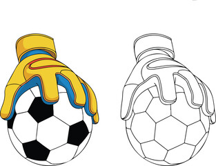 Hand holding a soccer ball ready for play