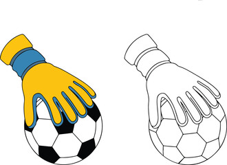 Hand holding a soccer ball ready for play