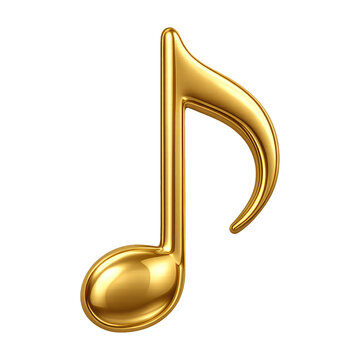 PNG Shiny golden musical note illustration.