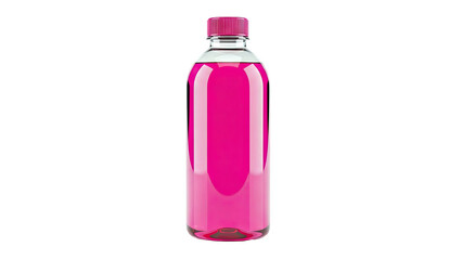 Clear Plastic Bottle Filled with Pink Liquid
