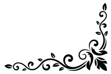 Elegant corner floral design Vector, illustration