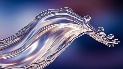 Flowing Liquid Metallic Stream Abstract Background.
