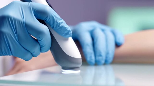 Medical Professional Conducting Laser Hair Removal Treatment.