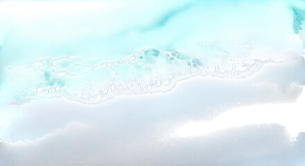 Obraz premium Soft blue and white abstract watercolor background texture