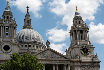 Facade of St. Paul's Cathedral, London, UK, 28 July 2024