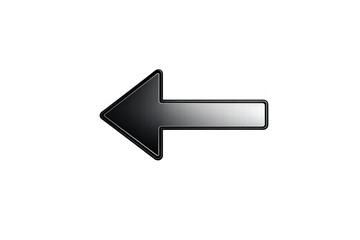 Directional left arrow sign illustrating navigation, previous action, or back movement symbol concept with transparent background