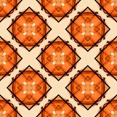 Seamless vintage geometric mosaic pattern with colorful shapes for wallpaper and textile design