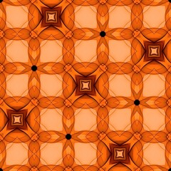 Seamless Orange Hexagon Geometric Mosaic Pattern Background
